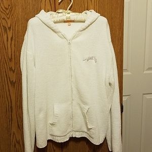 Long Boat Key embroired chenille zip up sweater.